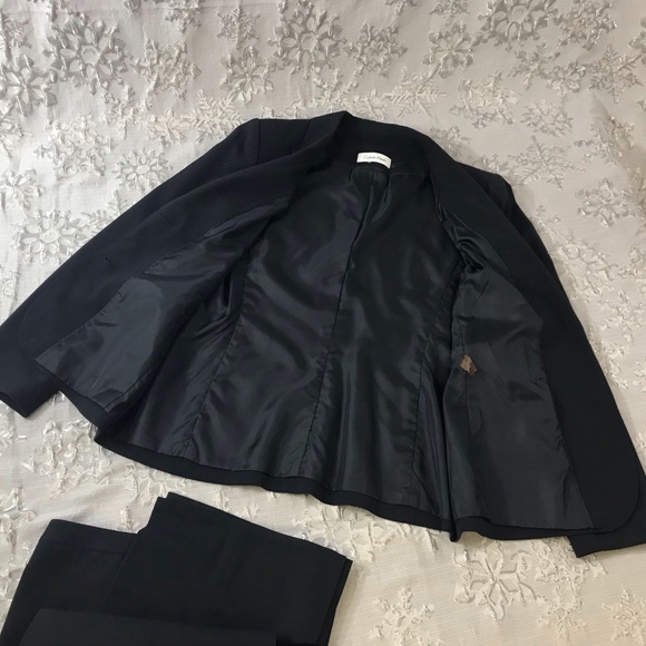 CK Classic Navy Pant Suit Size 14 - Picture 4 of 6